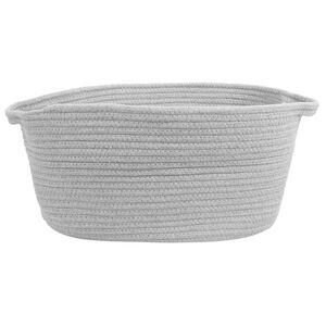Cotton Storage Basket with Handles Collapsible Storage Organizer Box Gray